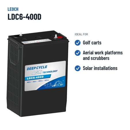 Batterie de voiturette de golf Leoch LDC6-400D 6V 400Ah AGM – utilisations recommandées