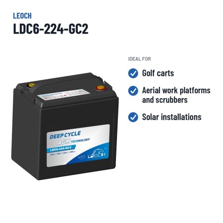 Batterie de voiturette de golf Leoch LDC6-224-GC2 6V 224Ah AGM – utilisations recommandées