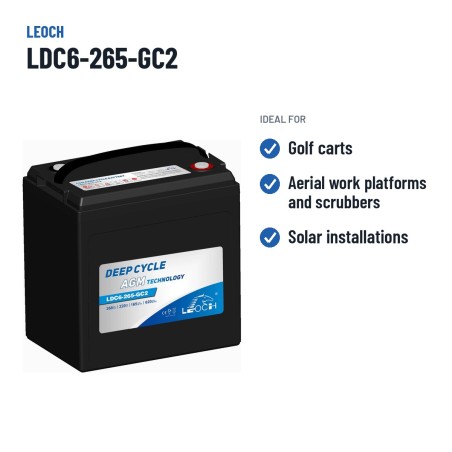 Bateria de carrinho de golfe Leoch LDC6-265-GC2 6V 268Ah AGM – utilizações recomendadas