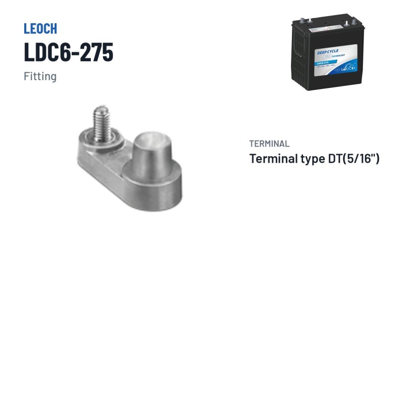 Golfcar-Batterie Leoch LDC6-275 6V 275Ah AGM – Pole und Befestigung