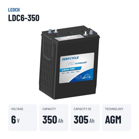Batteria per golf cart Leoch LDC6-350 6V 350Ah AGM | baterias.com