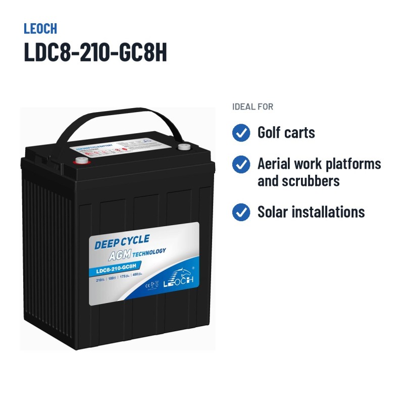 Golfcar-Batterie Leoch LDC8-210-GC8H 8V 210Ah AGM – empfohlene Einsatzbereiche