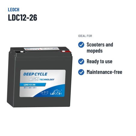 Batteria per scooter di mobilità Leoch LDC12-26 12V 26Ah AGM – usi consigliati