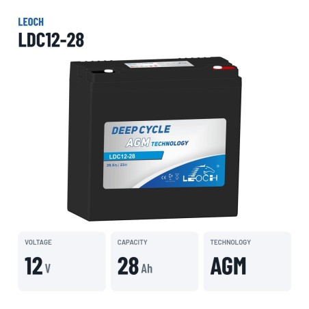 Batteria per scooter di mobilità Leoch LDC12-28 12V 28.5Ah AGM – dati principali