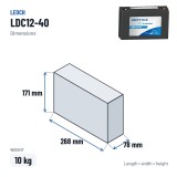 Batterie scooter de mobilité Leoch LDC12-40 12V 40Ah AGM – dimensions 268 × 78 × 171 mm