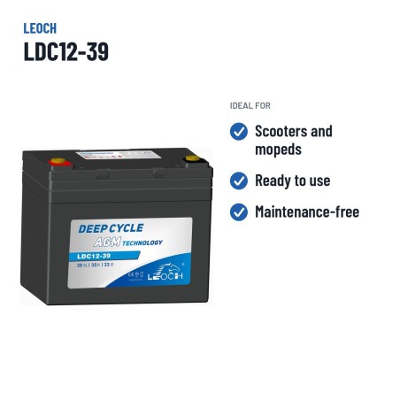 Bateria de scooter de mobilidade Leoch LDC12-39 12V 39Ah AGM – utilizações recomendadas