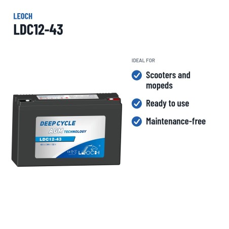Batteria per scooter di mobilità Leoch LDC12-43 12V 43Ah AGM – usi consigliati