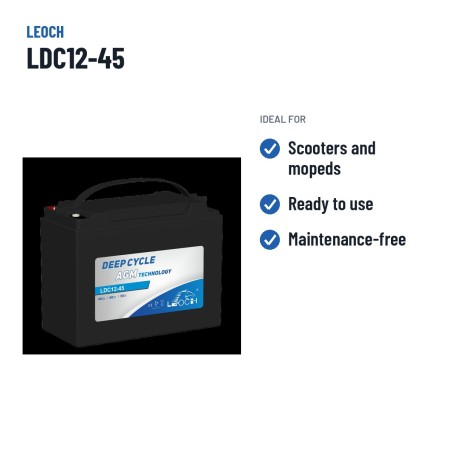 Batería de scooter de movilidad Leoch LDC12-45 12V 45Ah AGM – usos recomendados