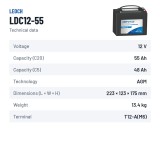 Batteria per scooter di mobilità Leoch LDC12-55 12V 55Ah AGM – scheda tecnica