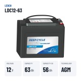 Batterie scooter de mobilité Leoch LDC12-63 12V 63Ah AGM – caractéristiques clés