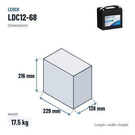 Batterie scooter de mobilité Leoch LDC12-68 12V 68Ah GEL