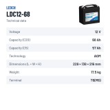 Batteria per scooter di mobilità Leoch LDC12-68 12V 68Ah GEL – scheda tecnica