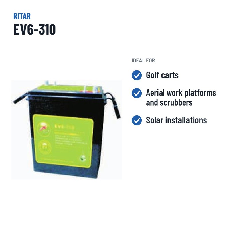 Golf cart battery Ritar EV6-310 6V 310Ah 930A AGM – recommended uses