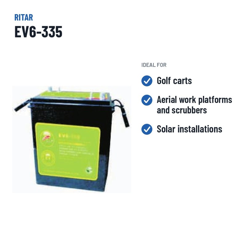 Golf cart battery Ritar EV6-335 6V 335Ah 870A AGM – recommended uses
