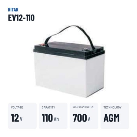 Batería para fregadora Ritar EV12-110 12V 110Ah 700A AGM – datos clave