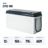 Caravan battery Ritar EV12-150 12V 150Ah 715A AGM – key specs