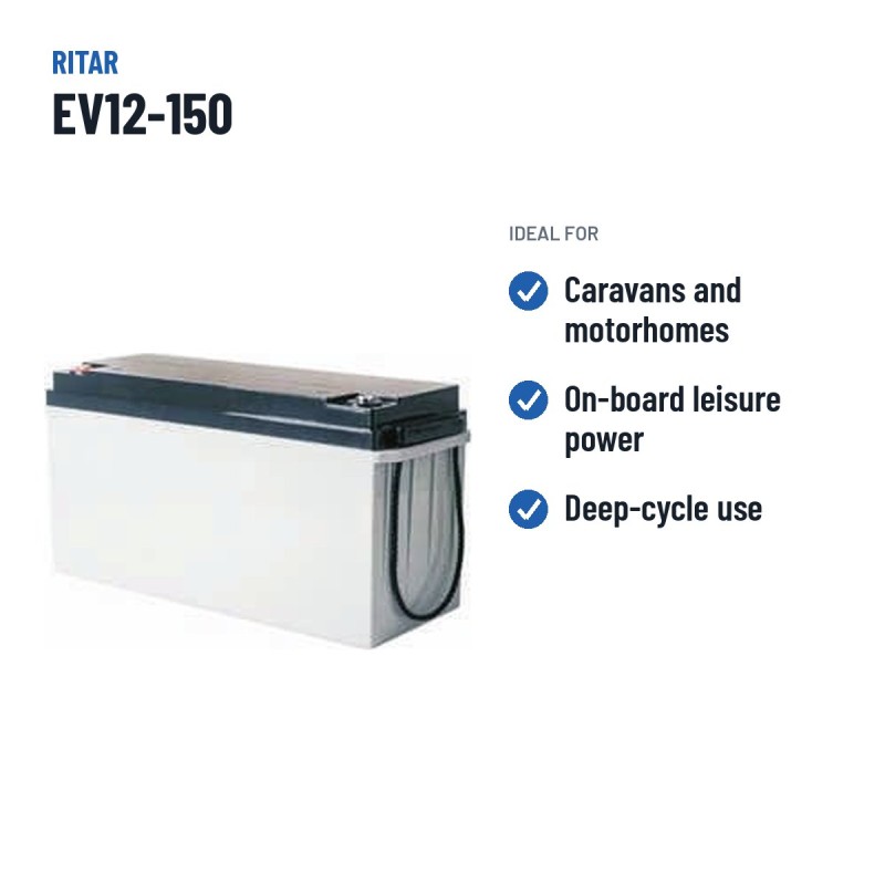 Bateria de caravana Ritar EV12-150 12V 150Ah 715A AGM – utilizações recomendadas