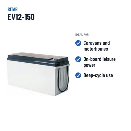 Caravan battery Ritar EV12-150 12V 150Ah 715A AGM – recommended uses