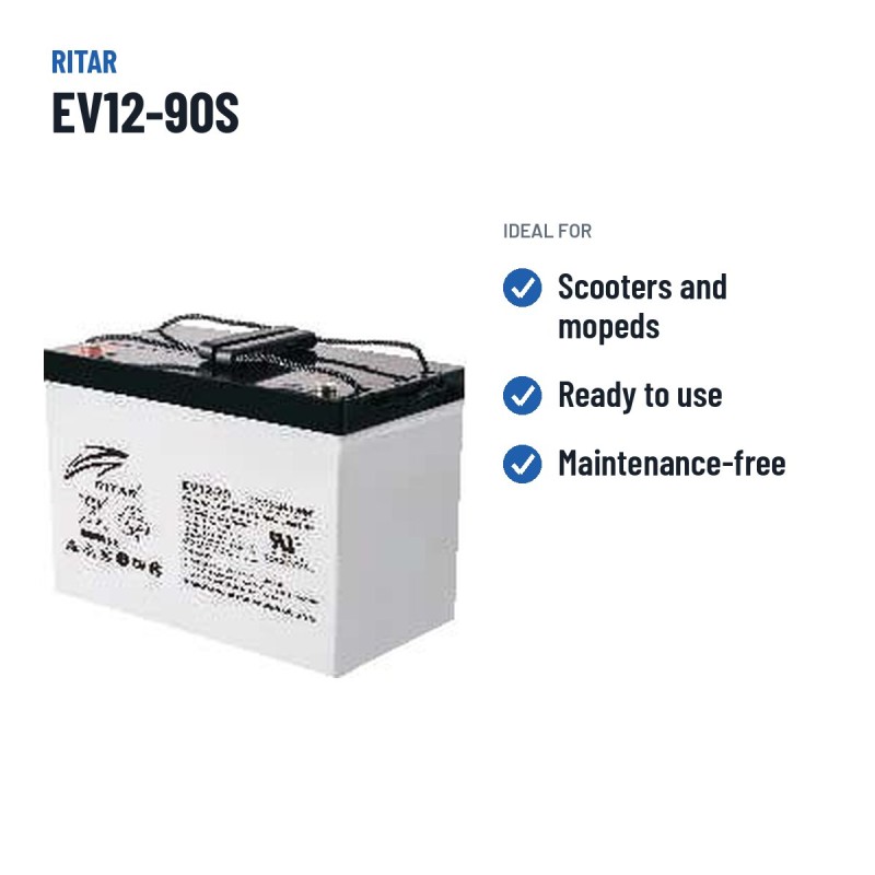 Batteria per scooter di mobilità Ritar EV12-90S 12V 90Ah 560A AGM – usi consigliati