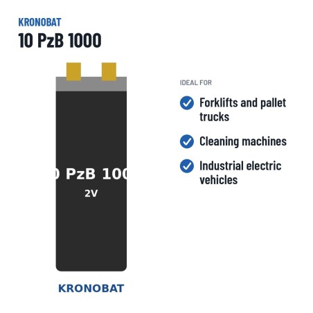 Élément de traction Kronobat 10 PzB 1000 2V 1000Ah – utilisations recommandées