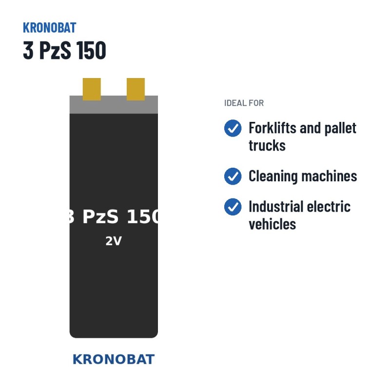 Elemento di trazione Kronobat 3 PzS 150 2V 150Ah | baterias.com