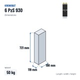 Elemento de tração Kronobat 6 PzS 930 2V 930Ah – medidas 119 × 198 × 721 mm