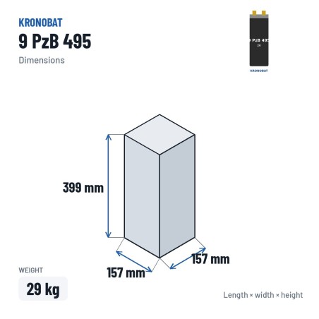 Elemento de tracción Kronobat 9 PzB 495 2V 495Ah | baterias.com