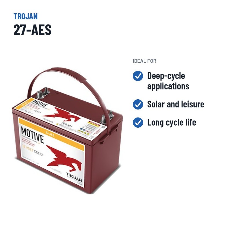 Batterie à décharge profonde Trojan 27-AES 12V 89Ah AGM – utilisations recommandées