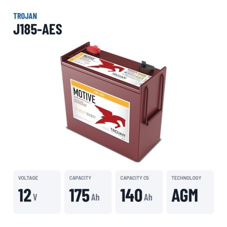 Batería de ciclo profundo Trojan J185-AES 12V 175Ah AGM – datos clave