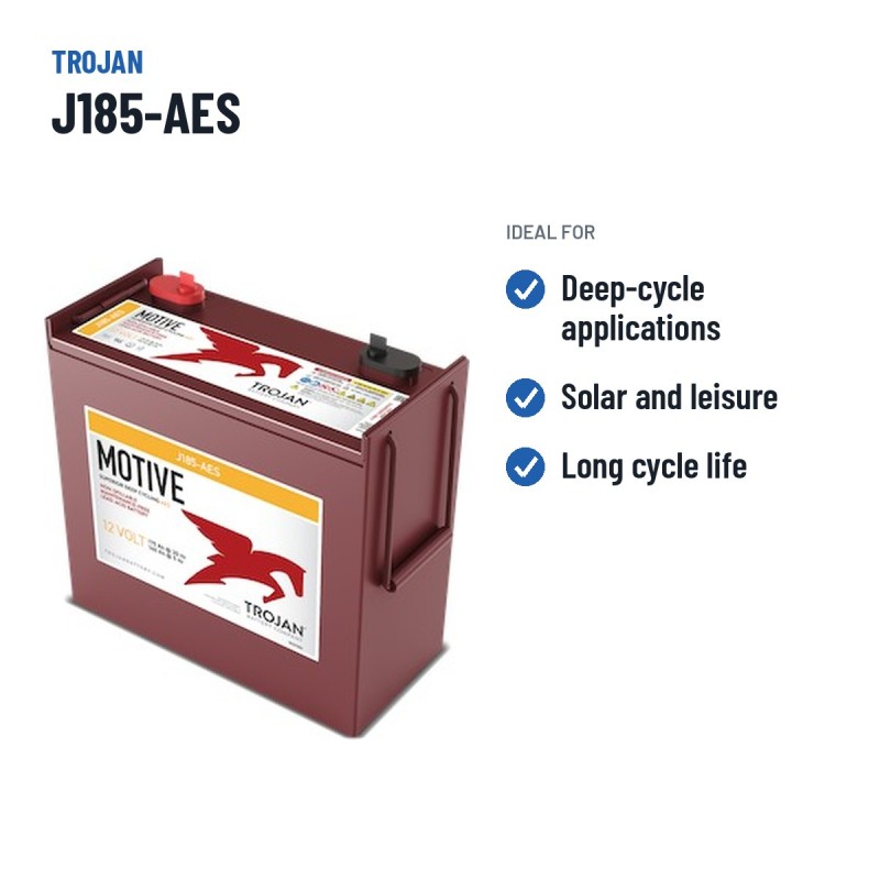 Batería de ciclo profundo Trojan J185-AES 12V 175Ah AGM – usos recomendados