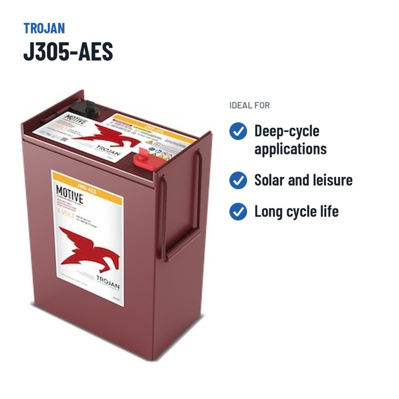 Batteria a ciclo profondo Trojan J305-AES 6V 279Ah AGM – usi consigliati