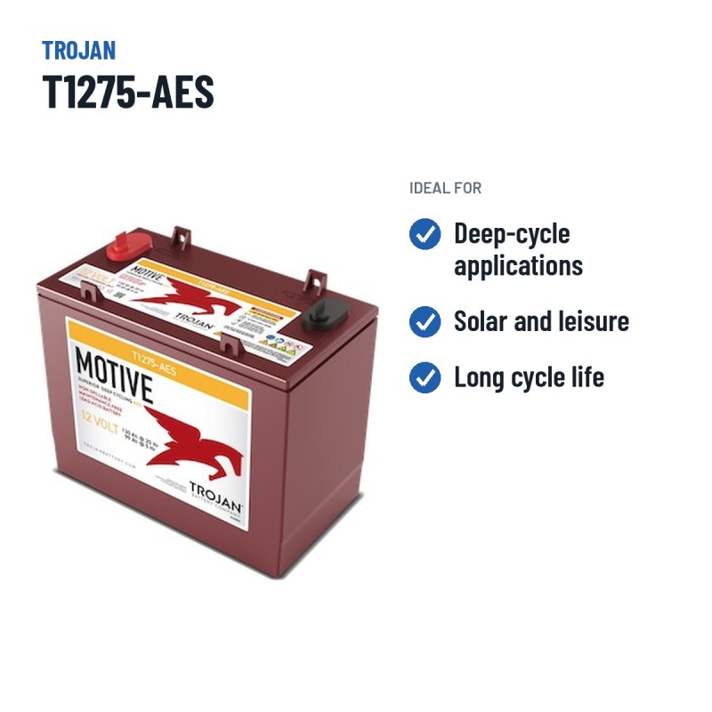 Batterie à décharge profonde Trojan T1275-AES 12V 146Ah AGM – utilisations recommandées