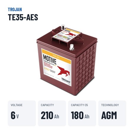 Deep-Cycle-Batterie Trojan TE35-AES 6V 210Ah AGM – wichtigste Daten