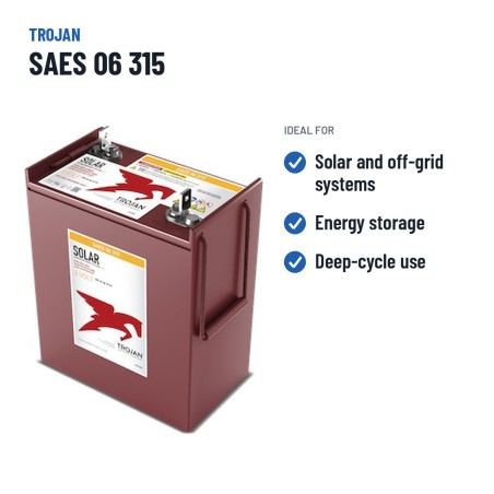 Batterie solaire Trojan SAES 06 315 6V 285Ah AGM – utilisations recommandées