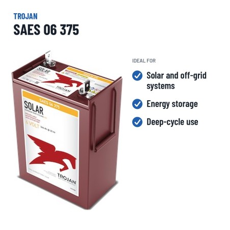 Solarbatterie Trojan SAES 06 375 6V 364Ah AGM – empfohlene Einsatzbereiche