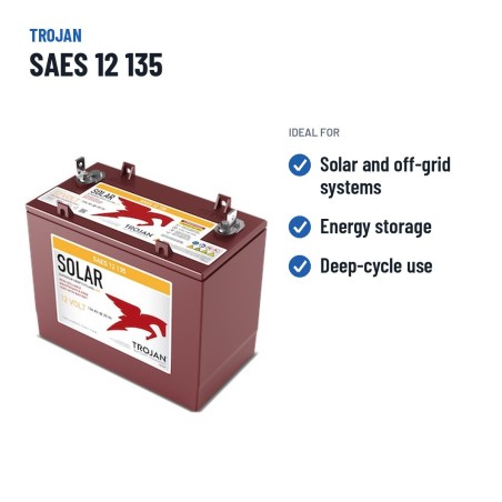 Batterie solaire Trojan SAES 12 135 12V 134Ah AGM | baterias.com