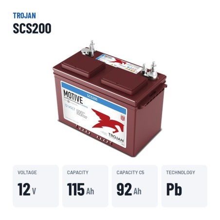Marine battery Trojan SCS200 12V 115Ah – key specs