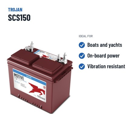 Bateria náutica Trojan SCS150 12V 100Ah – utilizações recomendadas