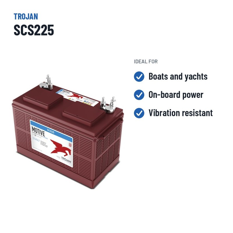 Batería náutica Trojan SCS225 12V 130Ah – usos recomendados