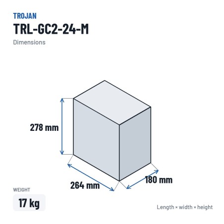 Batteria al litio Trojan TRL-GC2-24-M 24V 65Ah LiFePO4 | baterias.com