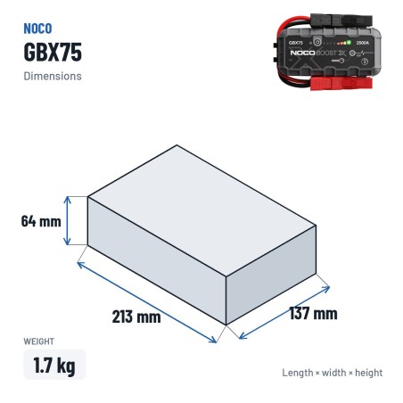 NOCO GBX75 arrancador litio 12V 2500A | baterias.com