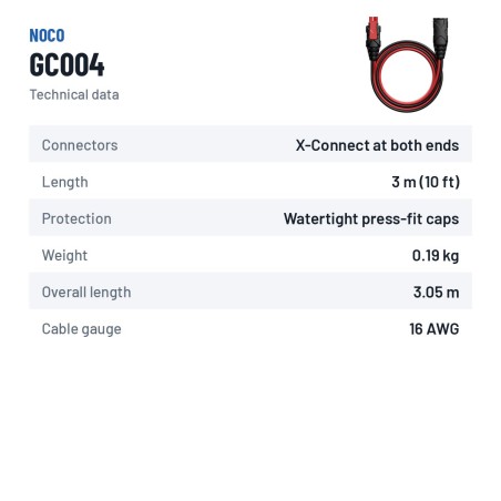 NOCO GC004 alargador X-Connect 3 m | baterias.com
