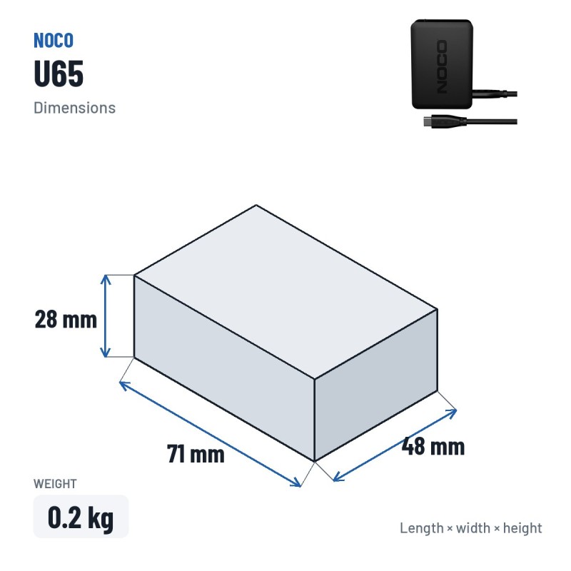 NOCO U65 cargador USB-C 65W Boost X | baterias.com