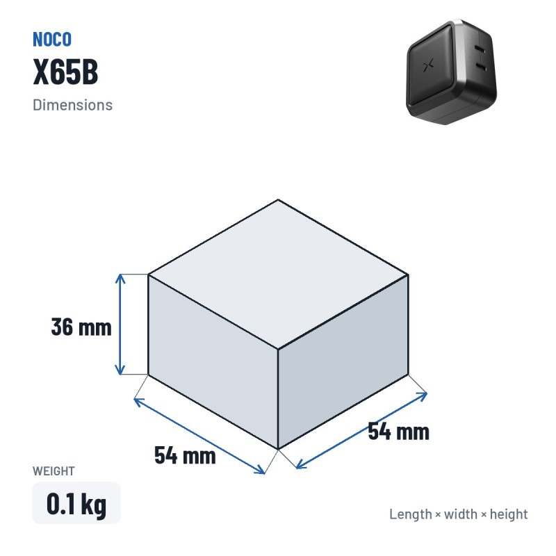 NOCO XGRID X65B chargeur USB-C 65 W | baterias.com