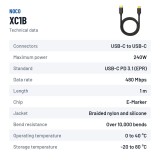 NOCO XGRID XC1B câble USB-C 240 W 1 m | baterias.com