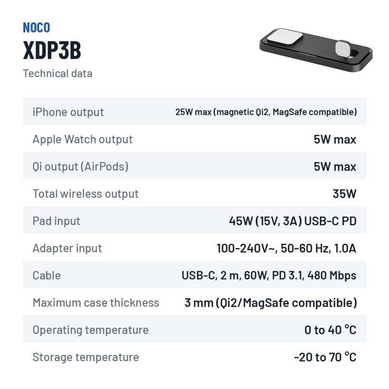 NOCO XGRID XDP3B 3-in-1 Ladestation kabellos | baterias.com