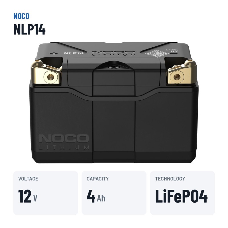 NOCO NLP14 Lithium-Motorradbatterie 12V 4Ah | baterias.com
