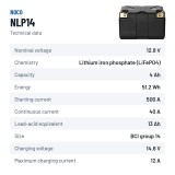 NOCO NLP14 Lithium-Motorradbatterie 12V 4Ah | baterias.com