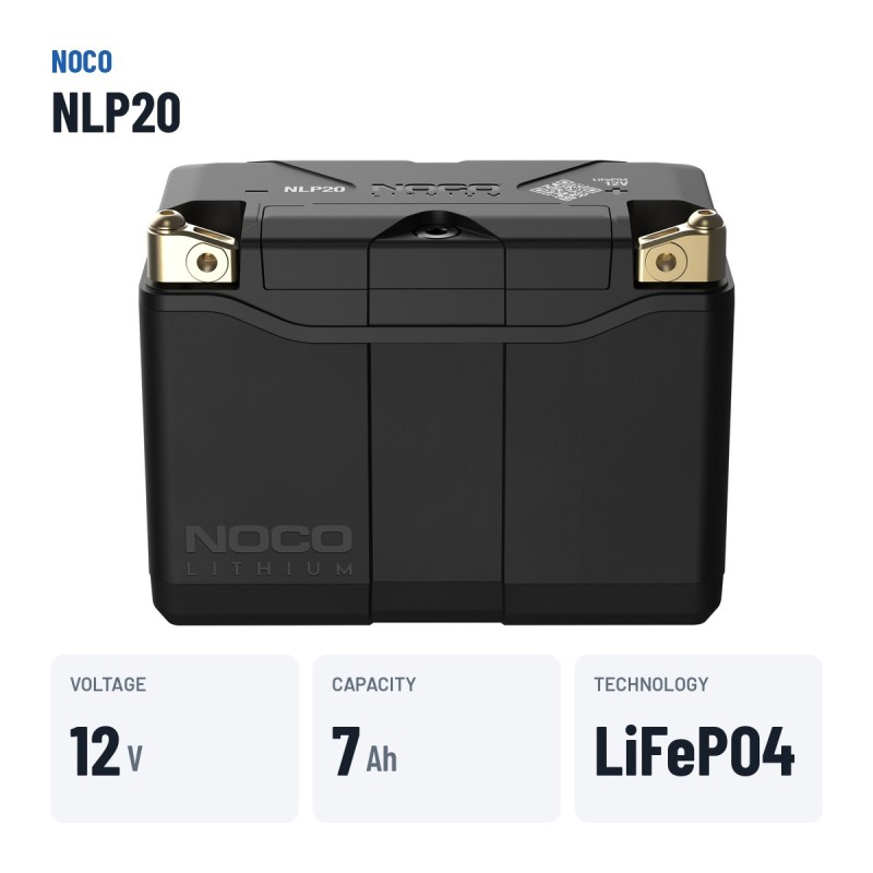 NOCO NLP20 Lithium-Motorradbatterie 12V 7Ah | baterias.com