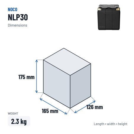 NOCO NLP30 Lithium-Motorradbatterie 12V 7,8Ah | baterias.com